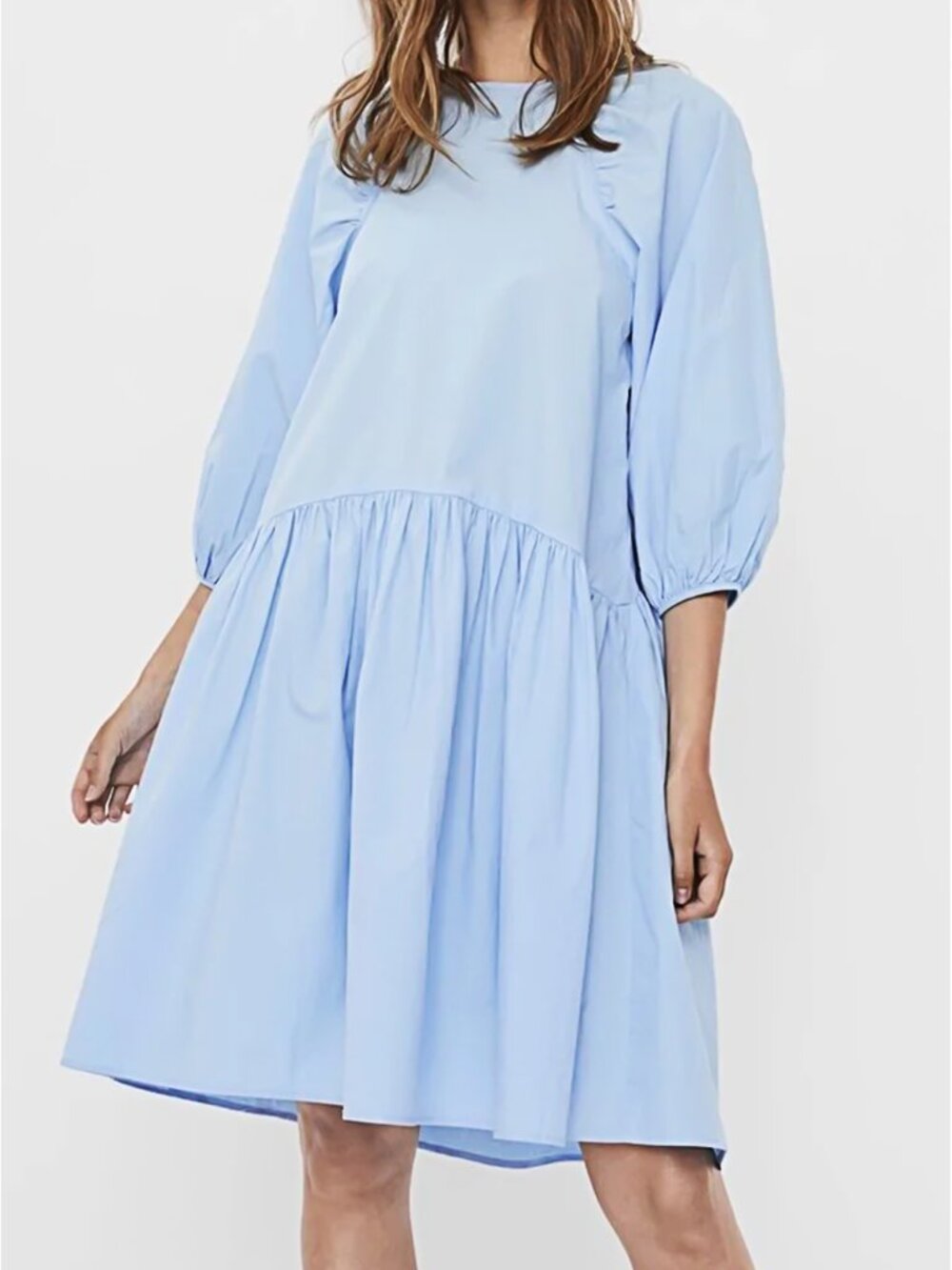 Vero Moda light blue poplin babydoll dress Size Medium